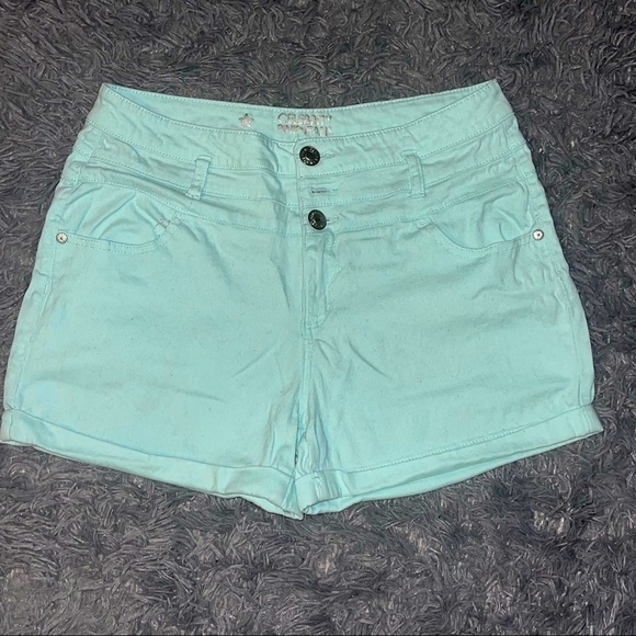 Celebrity Pink Pants - Celebrity Pink Jeans Shorts: Teal
